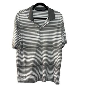 Nike Golf Tour Performance Short Sleeve Polo Shirt Size Large Striped Grey